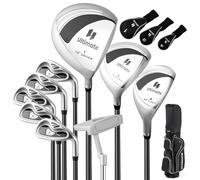 GYMAX Juego de Palos de Golf para Mujer, Juego Completo para Principiantes, 2 Maderas (#1, 3), 1 Híbrido (#4), 6 Hierros (#5, 6, 7, 8, 9, P) y 1 Putter (Ngero)