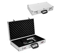 GYMAX Maletín Resistente de Aluminio, Maletín de Herramientas de 47 × 25 × 8,5 cm, con Cerradura de Combinación, Funda para Arma y Objetos de Valor