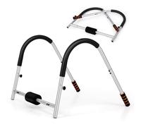 GYMAX Máquina de Abdominales con Reposacabezas Acolchados y Asas para Entrenamiento de Todo el Cuerpo, Entrenador Abdominal Central, Equipo de Ejercicio para Gimnasio en Casa, Negro/Plateado