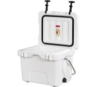 GYMAX Nevera Portátil 15L, Caja Térmica con Patas Antideslizantes, Calentador de Alimentos 45 x 34 x 33 cm, Caja Isotérmica con Asa de Transporte y Tapa con Cierre, para Camping y Viajes (Blanco)