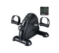 GYMAX Pedales Estáticos para Personas Mayores, Pedaleador Portátil para Piernas, Brazos con Pantalla LCD y Resistencia Ajustable, Mini Bicicleta Escritorio para Ejercicio de Rehabilitación (Negro)