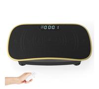 GYMAX Plataforma Vibratoria para Pérdida de Peso, Plataforma Vibración Muscular con 10 Intensidades de Velocidad Ajustables y Control Remoto, Placa de Vibración Todo Cuerpo Ejercicio en Casa (Negro)
