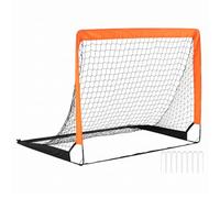 GYMAX Portería de Fútbol Infantil Portátil, Pack de 2 | Portería Plegable con Postes de Fibra de Vidrio, Estacas de Tierra en Forma de U, Equipo de Entrenamiento para Jardín y Playa