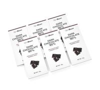 GymBeam Chocolate Negro 90% - Alto contenido en cacao con sirope de agave, sin gluten, hecho a mano, chocolate vegano de para postres y snacks, (6 x 70 g)
