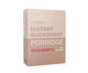 GymBeam Gachas de trigo sarraceno instantáneas sin azúcar, sin gluten, fuente de proteínas, Fresa (450 g)