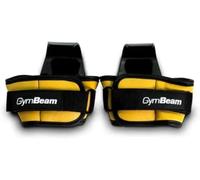 GymBeam Ganchos de Gimnasio, Ganchos para Levantamiento de Pesas Hechos de Cuero Duradero y Acero Noble, Acolchado de Espuma Suave para Mayor Comodidad en Las muñecas