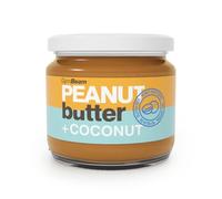 GymBeam - Mantequilla de Maní con Coco y Miel 340g, Rica en Proteínas y Fibra, Sin Sal, Aceite de Palma ni Aditivos, Sabor Delicioso y Cremoso, Coco, 340 g