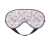 Gymnastics - Máscara de ojos suave con estampado rosa, funda reversible para viajes, correa ajustable opaca para dormir