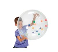 Gymnic Activity Ball Ø 50 cm con Bolitas de Colores en su Interior, estimula la motricidad Ocular y la percepción Espacial, Herramienta de Juego educativa