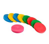 Gymnic Gimnasio Disc'o'Bocce: Bolas de bochas Planas y Suaves para niños, un Juego Multifuncional para desarrollar el Equilibrio y la Movilidad, Juego de 9 Discos de Colores.