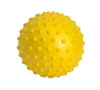 Gymnic Sensyball Ø 20 cm, pelota sensorial inflable amarilla para masaje, reflexología y gimnasia suave, con relieves táctiles para la estimulación y relajación muscular