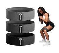 Gymreapers Bandas de cadera para entrenamientos de glúteos, juego de bandas de tela antideslizante con 3 niveles, bandas de resistencia para piernas y cadera, para hombres y mujeres (negro)
