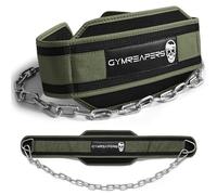 Gymreapers Cinturón con cadena para levantamiento de pesas, pull ups, dips - Cadena de acero resistente para entrenamiento con pesas adicional (Ranger Green)