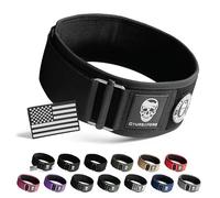 Gymreapers Cinturón de levantamiento de pesas, bloqueo rápido, culturismo, powerlifting, crossfit, neopreno, 10 cm, hebilla de metal, soporte de espalda, ajustable, olímpico, M, negro, parche