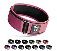 Gymreapers Cinturón de levantamiento de pesas, bloqueo rápido, culturismo, powerlifting, crossfit, neopreno, 10 cm, hebilla de metal, soporte de espalda, ajustable, olímpico, S, rosa