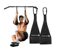 Gymreapers Correas de abdominales colgantes para fuerza central y entrenamiento abdominal, soportes acolchados ajustables para ejercicios de peso corporal (negro)