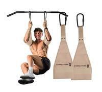 Gymreapers Correas para abdominales colgantes para fuerza central y entrenamiento abdominal, soportes acolchados ajustables para ejercicios de peso corporal (bronceado)