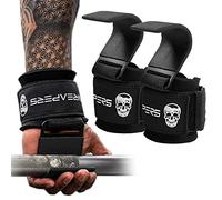Gymreapers Ganchos de levantamiento de pesas (par), correas de muñeca resistentes para levantamiento de pesas, soporte de agarre para peso muerto, dominadas, encogimientos, guantes de gimnasio para