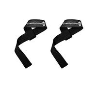 Gymreapers - Muñequeras para Levantamiento de Pesas, Culturismo, Levantamiento de Pesas, Entrenamiento de Fuerza, Peso Muerto, Neopreno Acolchado con algodón de 18.0 in (Negro)