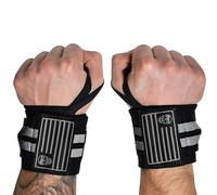 Gymreapers Muñequeras para levantamiento de pesas (grado de competición) de 18 pulgadas, soporte de muñeca de calidad profesional con lazo resistente para el pulgar, entrenamiento de fuerza,