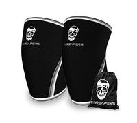 Gymreapers Rodillera para hombres y mujeres (1 par) con bolsa de gimnasio, 7 mm, rodillera, soporte de compresión para levantamiento de peso, entrenamiento cruzado, levantamiento de potencia, yoga