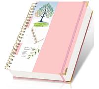 GYMSER A4 Notebook with Dividers,Large Spiral Hardback Lined Notebooks for College Student Women Men Writing,Taking Notes,300 Pages Thick College-Ruled Paper. 21.5X27.9CM (PINK)