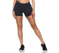 GYMSHARK Pantalón corto 2 en 1 para mujer, color negro, talla M