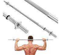 Gymtek Barras cortas - Barra larga de 120 cm de longitud - Ø 28 mm - Entrenamiento de fuerza - Fitness - Levantamiento de pesas - Barra de pesas - Pesas - Pesas - Acero endurecido - Cierres de