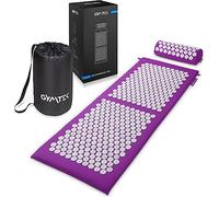 Gymtek Esterilla de acupresión con cojín, esterilla de masaje, esterilla de acupuntura 118 x 46,5 x 2 cm con cojín de acupresión de 37 x 13 x 9,5 cm, cojín de acupresión y alfombrilla de presión con