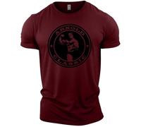 GYMTIER Arnold Classic - Camiseta de gimnasio para hombre, rojo (Maroon), L