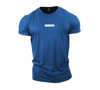 GYMTIER Nunca dejes de crecer - Camiseta de gimnasio para hombre - Camiseta de entrenamiento de culturismo, azul real, M