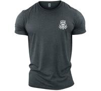 GYMTIER Sons of Odin - Logo Vikings - Camiseta de gimnasio para hombre, entrenamiento de culturismo, entrenamiento, levantamiento de pesas, gris, XXL