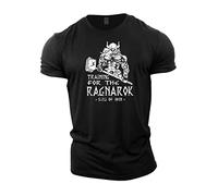 GYMTIER Sons of Odin - Training for Ragnarok Vikings - Camiseta de gimnasio para hombre, entrenamiento de culturismo, entrenamiento, levantamiento de pesas, negro, L