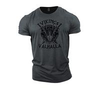 GYMTIER Sons of Odin - Victory Or Valhalla Vikings - Camiseta de gimnasia para hombre, entrenamiento de culturismo, entrenamiento, levantamiento de pesas, gris, XXL