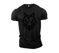 GYMTIER Untamed Wolf Red Eyes - Camiseta de gimnasio para hombre, culturismo, entrenamiento, levantamiento de pesas, ropa, Negro, XL