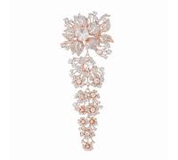 Gyn&Joy Broche de ramo de boda grande de cristal de 7.59 pulgadas, 7.59 inch, Metal, Cristal, estrás