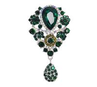 Gyn&Joy Broche grande con diseño de flor de cristal austriaco para mujer, 5.11inch, Metal, Cristal, estrás