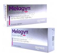 Gynea Melagyn Óvulos - Pack Ahorro 2 x 10 Óvulos - Con Extracto de Aloe Vera, Ácido Láctico y PHMB - Ayuda a Mantener el Equilibrio de la Flora Íntima Femenina - Hidratación y Protección Vaginal