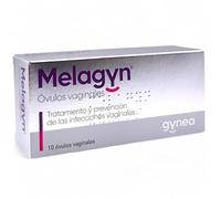 Gynea Melagyn Óvulos Vaginales - 10 Ovulos Vaginales con Áloe Vera y Ácido Láctico - Tratamiento para Infecciones Vaginales y Candidiasis - Hidratante, Calmante y Restaurador del PH
