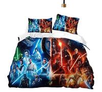 GYORI Juego de ropa de cama de Star Wars, funda de almohada de 80 x 80, funda nórdica de 135 x 200 cm, con cremallera, paño tensor, decoración de anime, regalos para niños (B, 220 x 240 + 75 x 50 cm)