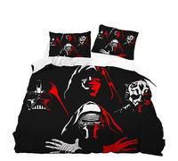 GYORI War Star Juego de ropa de cama, funda de almohada de 80 x 80 cm, funda nórdica de 135 x 200 cm, sábana bajera con diseño de anime, decoración para niños (C, 220 x 240 + 75 x 50 cm)