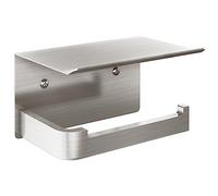 Gypie Toilet Paper Holder with Phone Shelf, Brushed Nickel Toilet Paper Holder Wall Mount, Rustproof Stainless Steel Bathroom Storage