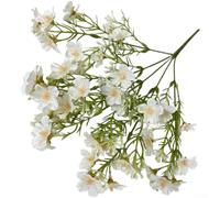 Gypsophila - Ramo de flores artificiales para accesorios de vestidos de novia, ventana del hogar, uso artesanal con bordes detallados e integridad del tallo (blanco)