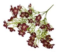 Gypsophila - Ramo de flores artificiales para accesorios de vestidos de novia, ventana del hogar, uso artesanal con bordes detallados e integridad del tallo (rojo oscuro)