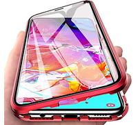 Gypsophilaa Funda para OPPO Find X3 Lite/Reno 5 5G Adsorción Magnética Carcasa 360 Grados Protección Case Cover Transparente Ambos Lados Vidrio Templado Cubierta Choque Metal Flip Cover
