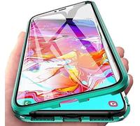 Gypsophilaa Funda para OPPO Reno 4 5G Adsorción Magnética Carcasa 360 Grados Protección Case Cover Transparente Ambos Lados Vidrio Templado Cubierta Choque Metal Flip Cover