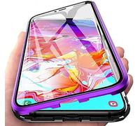 Gypsophilaa Funda para OPPO Reno 4 5G Adsorción Magnética Carcasa 360 Grados Protección Case Cover Transparente Ambos Lados Vidrio Templado Cubierta Choque Metal Flip Cover