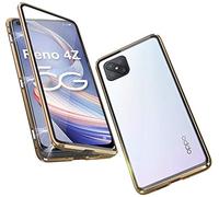 Gypsophilaa Funda para OPPO Reno 4Z 5G Adsorción Magnética Carcasa 360 Grados Protección Case Cover Transparente Ambos Lados Vidrio Templado Cubierta Choque Metal Flip Cover