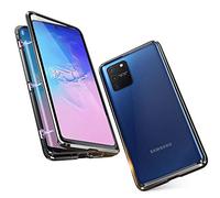Gypsophilaa Funda para Samsung Galaxy A91/S10 Lite Adsorcion Magnetica Carcasa 360 Grado Protección Estuche Marco Aluminio Untre Delgada Háptico Vidrio Templado Anti Choque Metal Flip Cover