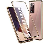 Gypsophilaa Funda para Samsung Galaxy Note 20 Ultra Adsorción Magnética Carcasa 360 Grados Protección Case Cover Transparente Ambos Lados Vidrio Templado Cubierta Choque Metal Flip Cover